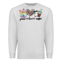 Dove Grey peace love coffee Premium Sweatshirt - MaliasSmallBusiness