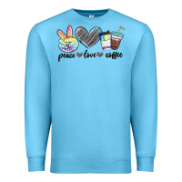 Ocean Blue peace love coffee Premium Sweatshirt - MaliasSmallBusiness