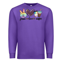 Purple peace love coffee Premium Sweatshirt - MaliasSmallBusiness