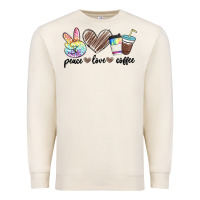 Sandshell peace love coffee Premium Sweatshirt - MaliasSmallBusiness