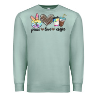 Seafoam peace love coffee Premium Sweatshirt - MaliasSmallBusiness