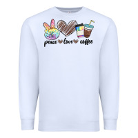 White peace love coffee Premium Sweatshirt - MaliasSmallBusiness
