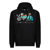 Black peace love nursing Premium Hoodie - CowhideDigitalArt