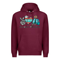 Burgundy peace love nursing Premium Hoodie - CowhideDigitalArt