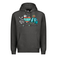 Charcoal Heather peace love nursing Premium Hoodie - CowhideDigitalArt