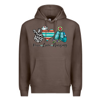 Coffee peace love nursing Premium Hoodie - CowhideDigitalArt