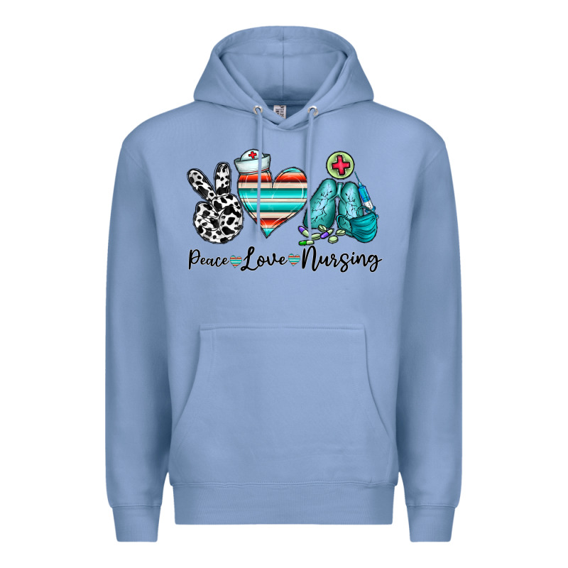 Peace Love Nursing Premium Hoodie by CowhideDigitalArt | Teevron