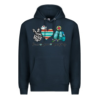 Navy peace love nursing Premium Hoodie - CowhideDigitalArt