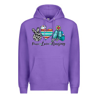 Purple peace love nursing Premium Hoodie - CowhideDigitalArt