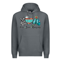 Rock peace love nursing Premium Hoodie - CowhideDigitalArt