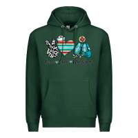 Sports Green peace love nursing Premium Hoodie - CowhideDigitalArt