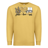 Antique Gold peace love eyes Premium Sweatshirt - MaliasSmallBusiness