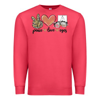 Cardinal peace love eyes Premium Sweatshirt - MaliasSmallBusiness