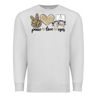 Dove Grey peace love eyes Premium Sweatshirt - MaliasSmallBusiness