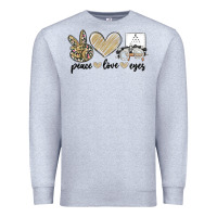 Heather Grey peace love eyes Premium Sweatshirt - MaliasSmallBusiness