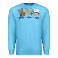 Ocean Blue peace love eyes Premium Sweatshirt - MaliasSmallBusiness