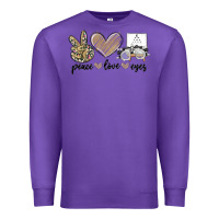 Purple peace love eyes Premium Sweatshirt - MaliasSmallBusiness