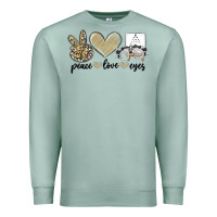Seafoam peace love eyes Premium Sweatshirt - MaliasSmallBusiness