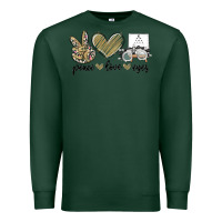 Sports Green peace love eyes Premium Sweatshirt - MaliasSmallBusiness