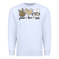 White peace love eyes Premium Sweatshirt - MaliasSmallBusiness