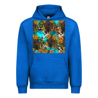Cobalt western bison and sunflowers seamless pattern Urban Hoodie - HRA Design Shop
