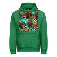 Emerald western bison and sunflowers seamless pattern Urban Hoodie - HRA Design Shop
