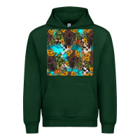 Forest Green western bison and sunflowers seamless pattern Urban Hoodie - HRA Design Shop