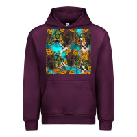 Mauve Wine western bison and sunflowers seamless pattern Urban Hoodie - HRA Design Shop