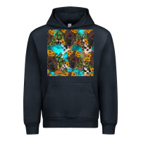 Navy western bison and sunflowers seamless pattern Urban Hoodie - HRA Design Shop