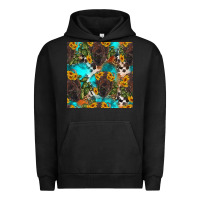 Pigment Black western bison and sunflowers seamless pattern Urban Hoodie - HRA Design Shop