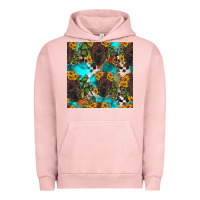 Pigment Salmon western bison and sunflowers seamless pattern Urban Hoodie - HRA Design Shop