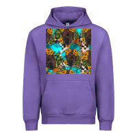 Tulip western bison and sunflowers seamless pattern Urban Hoodie - HRA Design Shop