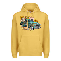 Antique Gold western farm truck coop animals farm animals Premium Hoodie - FaDigitalArtStudio