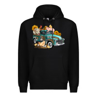 Black western farm truck coop animals farm animals Premium Hoodie - FaDigitalArtStudio