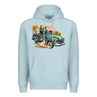Blue Mist western farm truck coop animals farm animals Premium Hoodie - FaDigitalArtStudio