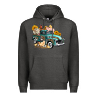 Charcoal Heather western farm truck coop animals farm animals Premium Hoodie - FaDigitalArtStudio