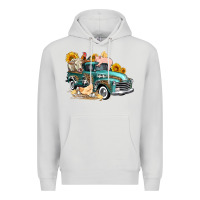 Dove Grey western farm truck coop animals farm animals Premium Hoodie - FaDigitalArtStudio