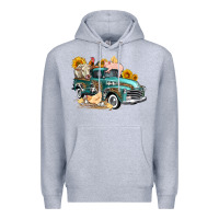 Heather Grey western farm truck coop animals farm animals Premium Hoodie - FaDigitalArtStudio