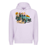 Lilac western farm truck coop animals farm animals Premium Hoodie - FaDigitalArtStudio