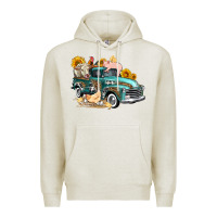 Oatmeal Heather western farm truck coop animals farm animals Premium Hoodie - FaDigitalArtStudio