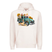 Pale Pink western farm truck coop animals farm animals Premium Hoodie - FaDigitalArtStudio