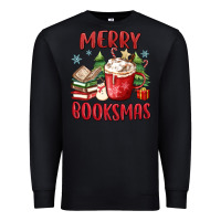 Black merry booksmas Premium Sweatshirt - MaliasSmallBusiness
