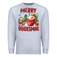 Heather Grey merry booksmas Premium Sweatshirt - MaliasSmallBusiness