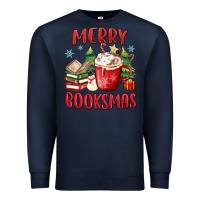 Navy merry booksmas Premium Sweatshirt - MaliasSmallBusiness