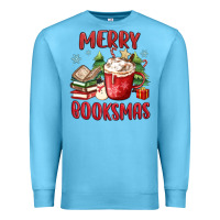 Ocean Blue merry booksmas Premium Sweatshirt - MaliasSmallBusiness