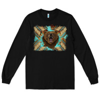 Black bear native American background Long Sleeve Tee - BarkalooDesign