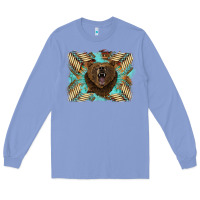 Colony Blue bear native American background Long Sleeve Tee - BarkalooDesign