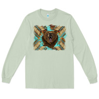 Matcha bear native American background Long Sleeve Tee - BarkalooDesign