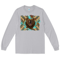 Moon Dust bear native American background Long Sleeve Tee - BarkalooDesign