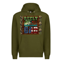 Army Green reely awesome dad Premium Hoodie - HRA Design Shop